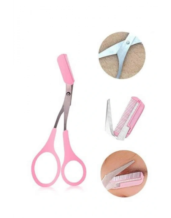 ® Taraklı Kaş Bıyık Makası Ve Kaş Ustura Seti Kaş Bıyık Tüy Alma Epilasyon Aleti 2li Set