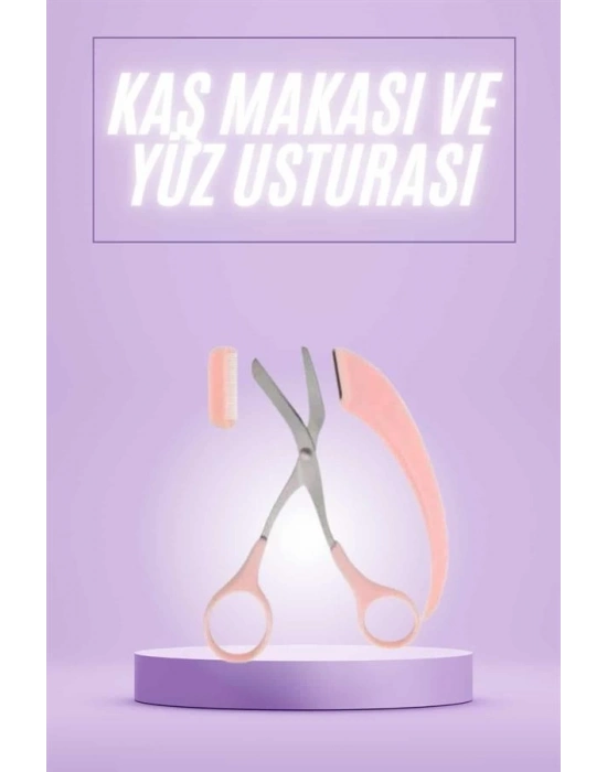 ® Taraklı Kaş Makası ve Ustura Seti Kaş Düzeltme Makası Kaş Bıyık Alma Aleti