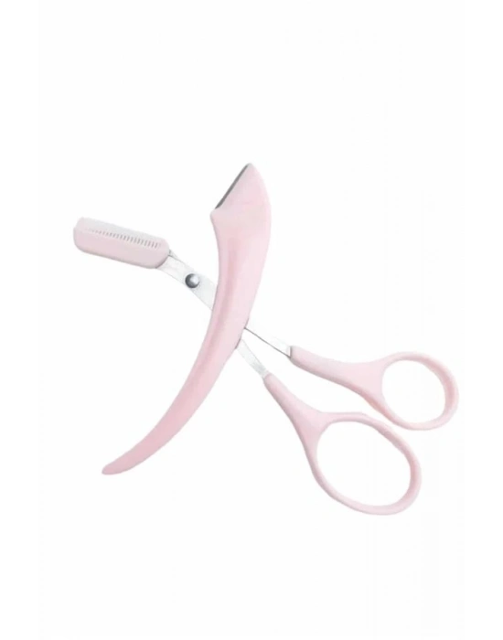 ® Taraklı Kaş Makası ve Ustura Seti Kaş Düzeltme Makası Kaş Bıyık Alma Aleti