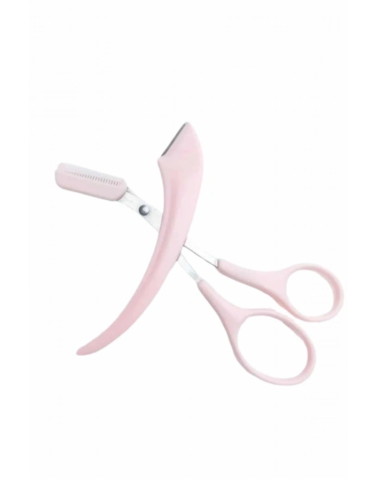 ® Taraklı Kaş Makası ve Ustura Seti Kaş Düzeltme Makası Kaş Bıyık Alma Aleti