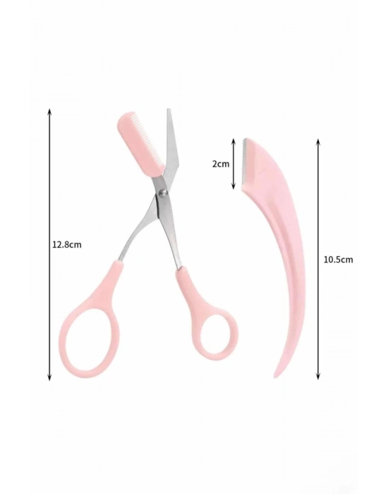 ® Taraklı Kaş Makası ve Ustura Seti Kaş Düzeltme Makası Kaş Bıyık Alma Aleti