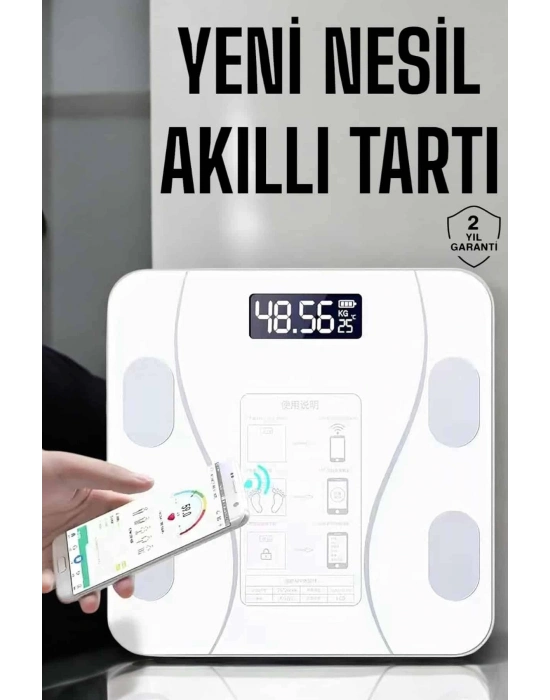 ® Tartı Baskül Dijital Elektronik Tartı Vücut Analiz Wifi Akıllı Yağ Ölçer
