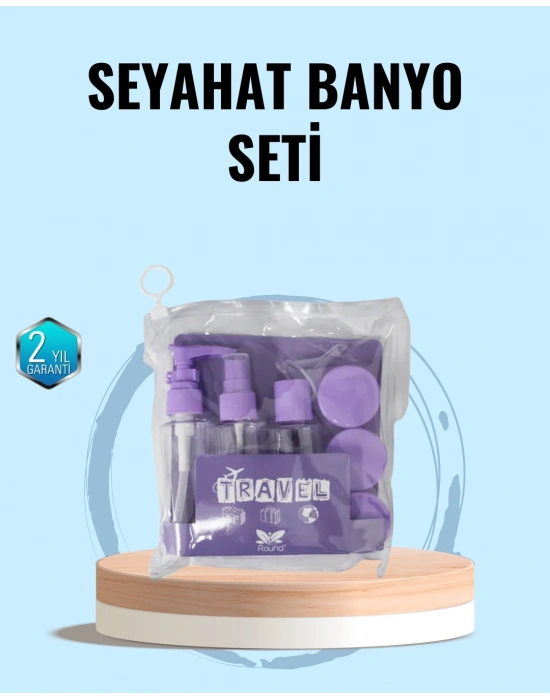 ® Taşınabilir 5’li Seyahat Banyo Seti Şampuanlık Sprey Krem Kutusu