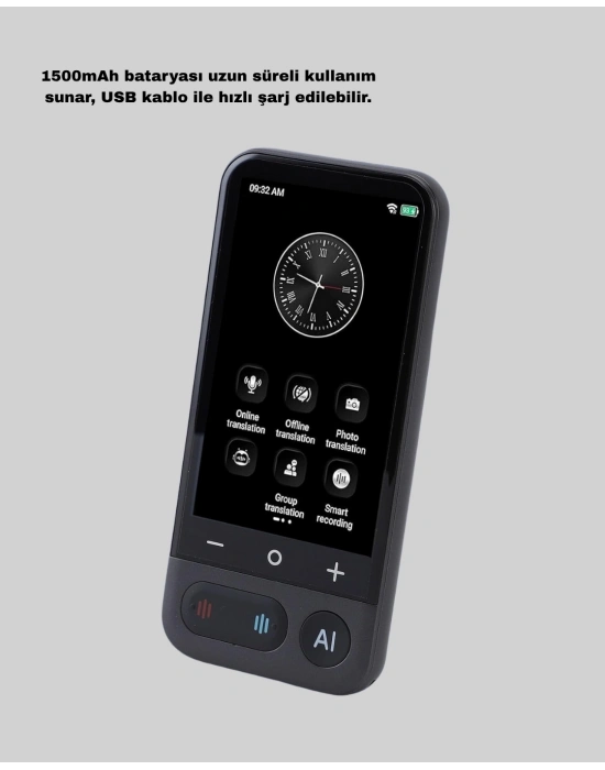 ® Taşınabilir Akıllı Tercüme Cihazı – Gerçek Zamanlı Ses ve Metin Çevirisi