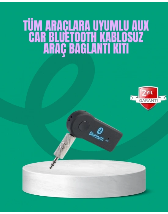 ® Taşınabilir Bluetooth AUX Araç Müzik ve Konuşma Kiti