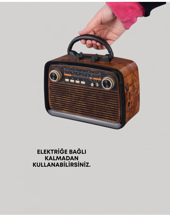 ® Taşınabilir Bluetooth Hoparlör – Modern Teknoloji ile Nostaljik Radyo Deneyimi, FM/AM Fonksiyonu