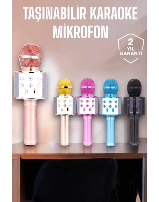® Taşınabilir Bluetooth Karaoke Mikrofon: Hafıza Kart Girişli, Etkileyici Performans