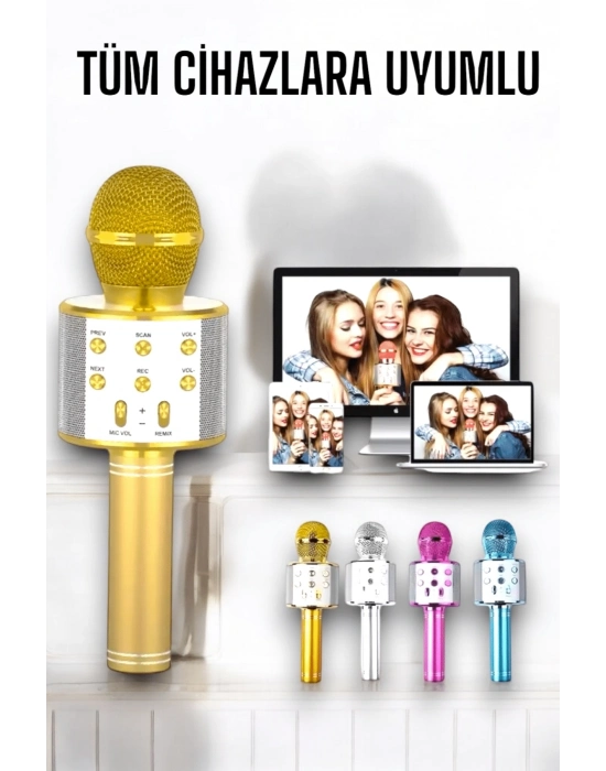 ® Taşınabilir Bluetooth Karaoke Mikrofon: Hafıza Kart Girişli, Etkileyici Performans