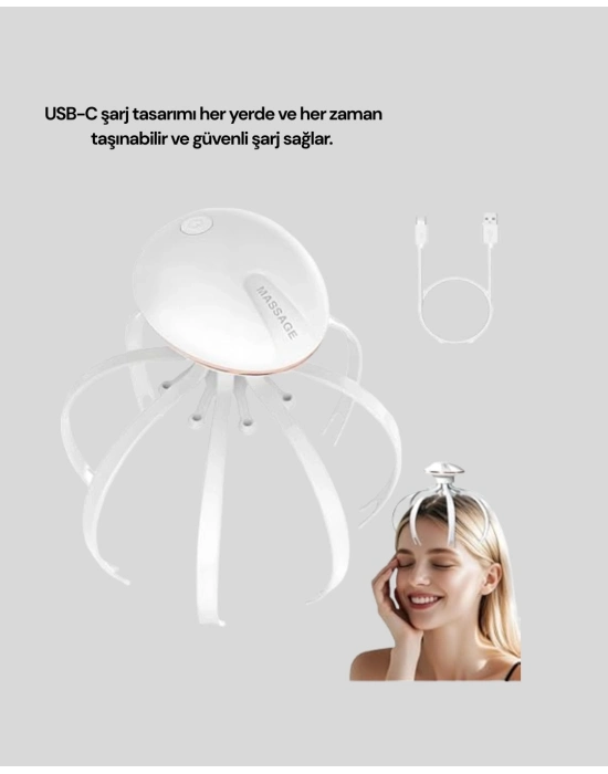 ® Taşınabilir Elektrikli Kafa Masaj Cihazı Sessiz Motor ve Ergonomik Tasarım