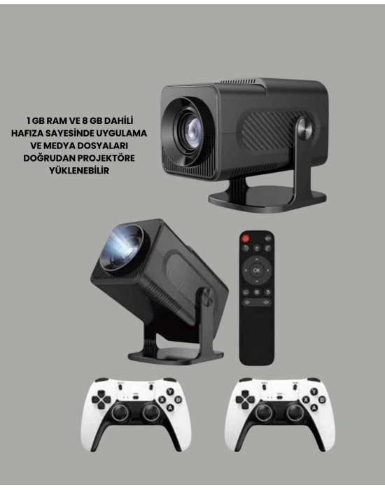 ® Taşınabilir Full HD Projektör - 1 GB RAM, 8 GB Hafıza