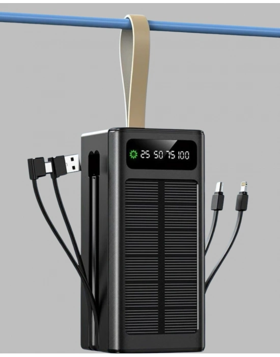 ® Taşınabilir Güneş Panelli Powerbank Çoklu Cihaz Şarj Destekli