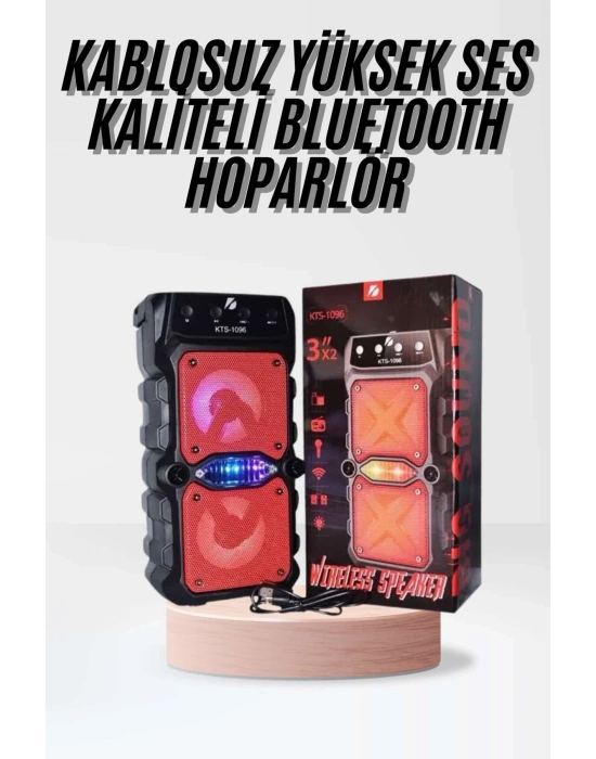 ® Taşınabilir Kablosuz Bluetooth Hoparlör Uzun Pil Ömrü Led Işıklı