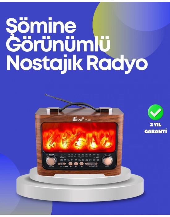 ® Taşınabilir Kamp Hoparlörü – Solar Şarjlı, Şömine Efektli, 7W Güçlü Ses