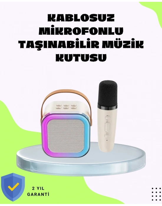 Taşınabilir Karaoke Mikrofon Seti Bluetooth Hoparlörlü