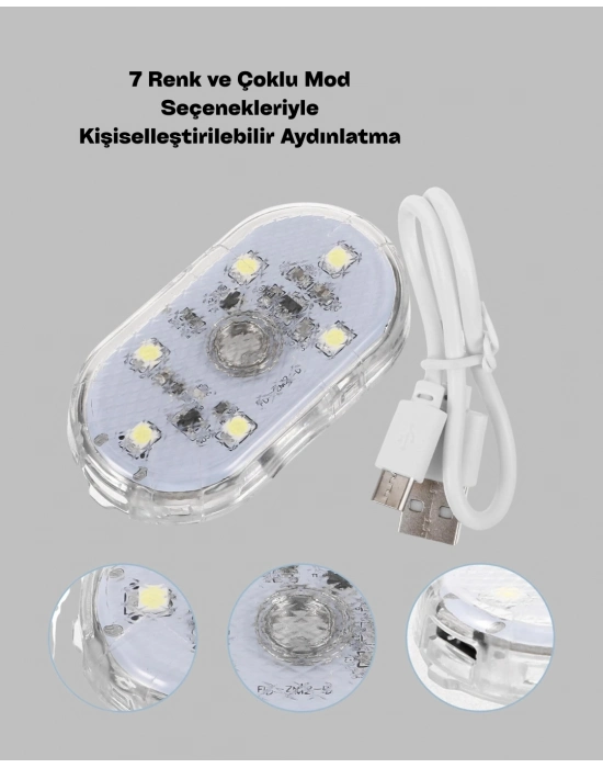 ® Taşınabilir Manyetik Mini LED Lamba 7 Renk Seçenekli