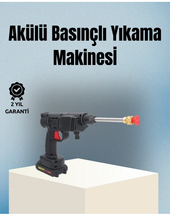 ® Taşınabilir Şarjlı Basınçlı Yıkama Tabancası Köpük Aparatlı