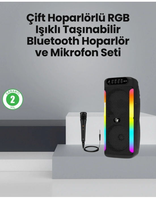 ® Taşınabilir Şarjlı Hoparlör USB, SD Kart, AUX Girişli