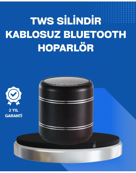 ® Taşınabilir Silindir Tasarım Bluetooth 5.0 Hoparlör Yüksek Bas Performanslı