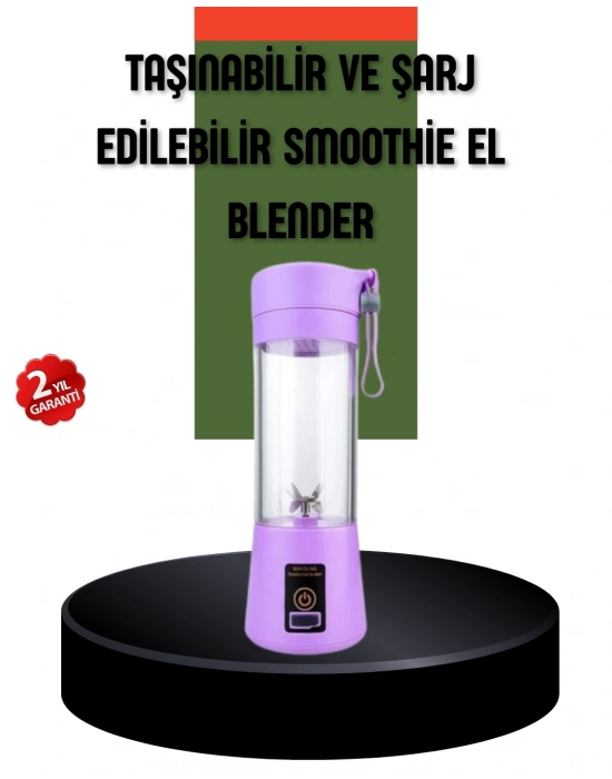 ® Taşınabilir USB Şarjlı Mini Smoothie Blender 380ml Çelik Bıçaklı Portatif