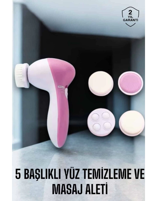 ® Taşınabilir Yüz Temizleme Cihazı Masaj, Peeling, Temizlik 5 Başlıklı
