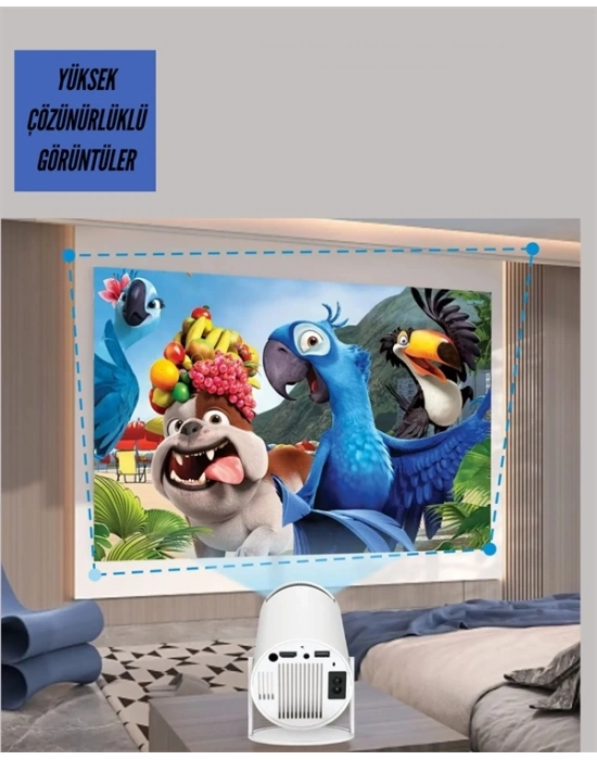 ® TÇift Kollu Tasarımlı Kablosuz Projeksiyon – 4K, 10.000 Oyun ve Smart App Desteği