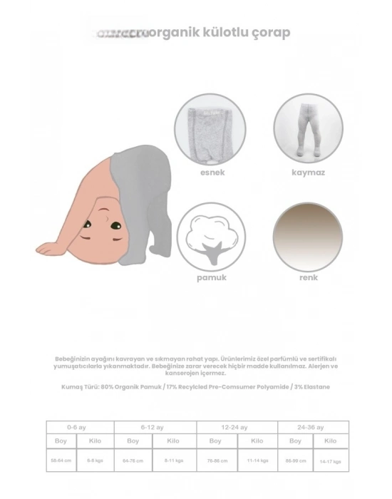 ® Tekli Düz Külotlu Çorap 50104 Beyaz