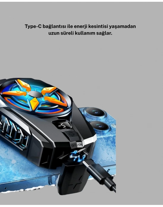 ® Telefon Soğutucu Radyatör Type-C Bağlantılı 2 Kademeli Dijital Kontrollü