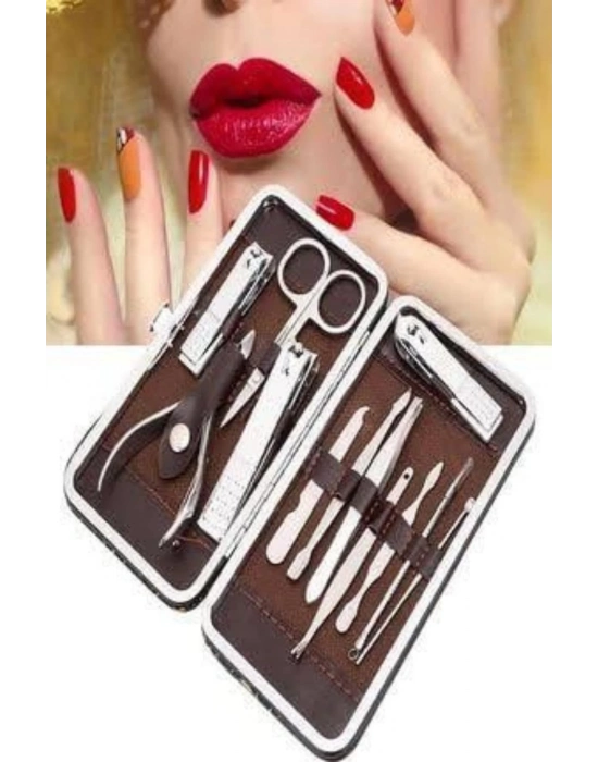 ® Tırnak Bakım Seti Tırnak Düzeltme Batık 12 Parça Çanta Tipi Manikür Pedikür
