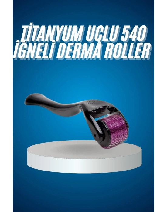 ® Titanyum Uçlu Derma Roller 540 İğneli 1 mm Gözenek Azaltıcı Akne İzlerine Uygun