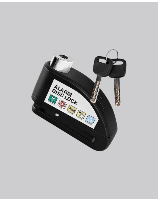 ® Titreşim Sensörlü Alarmlı Motosiklet Disk Kilidi 14mm Çelik Çift Kilitleme