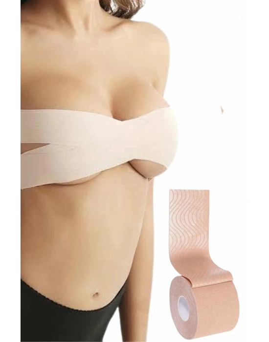 ® Toparlayıcı Göğüs Bandı Şekillendirici Ten Rengine Uygun Esnek Hassas Ciltlere Uygun