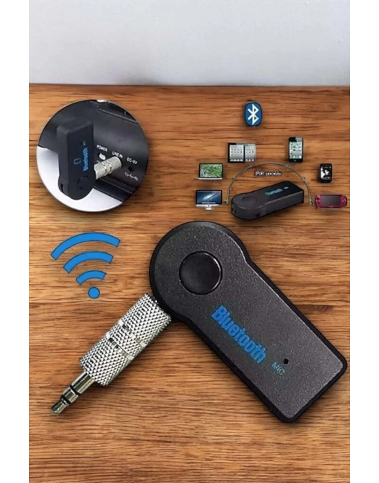 ® Tüm Araçlara Uyumlu Aux Car Bluetooth Kablosuz Araç Bağlantı Kiti