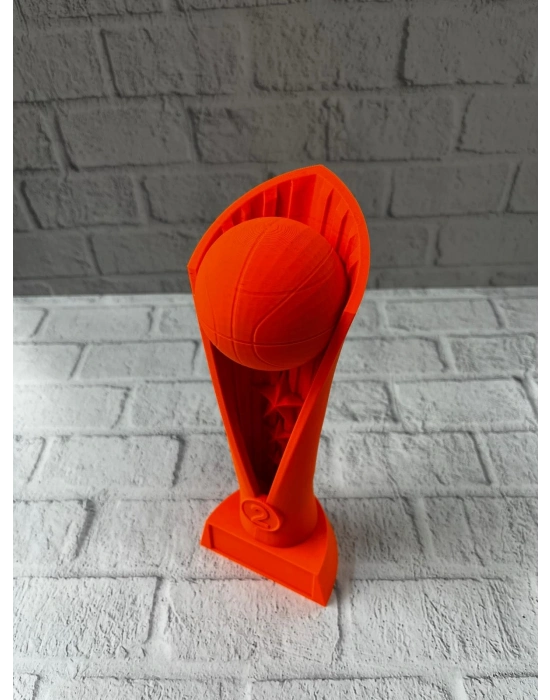 ® Turuncu Kupa 23cm Basketbol Temalı Dekoratif Ödül Biblosu