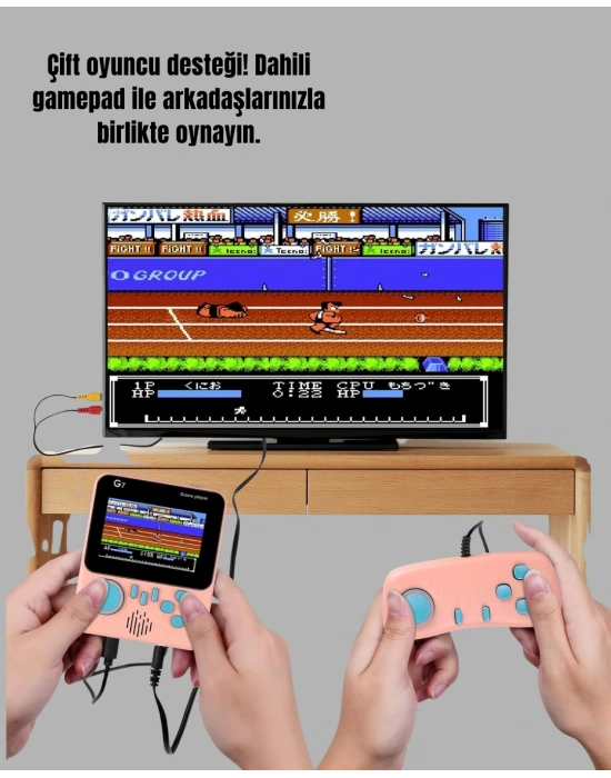 ® TV Bağlantılı Çift Oyunculu Şarjlı Retro Gamepad Seti