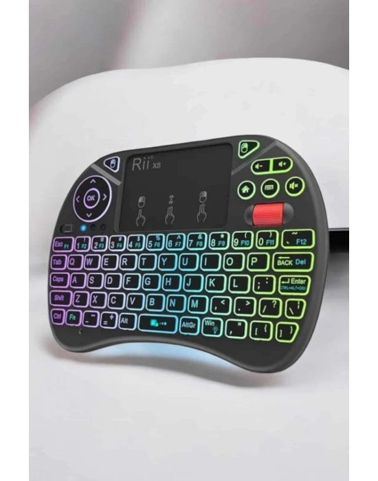 ® TV Uyumlu Mini Klavye Q Klavye Işıklı Tüm Cihazlara Uyumlu