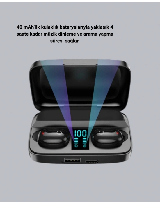 ® TWS A10s Bluetooth 5.0 Kulaklık Powerbank Şarj Kutulu Mini Tasarım