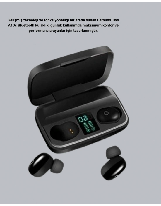 ® TWS A10s Bluetooth 5.0 Kulaklık Powerbank Şarj Kutulu Mini Tasarım