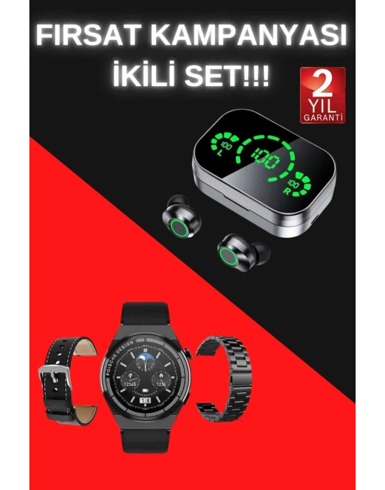 ® TWS Bluetooth Kulaklık ve Akıllı Saat Uyku Takibi Nabız Ölçer Uzun Pil Ömrü