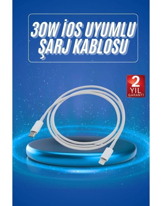 Type-C Ligtning 30W İOS Şarj Kablosu Hızlı Şarj Kablosu