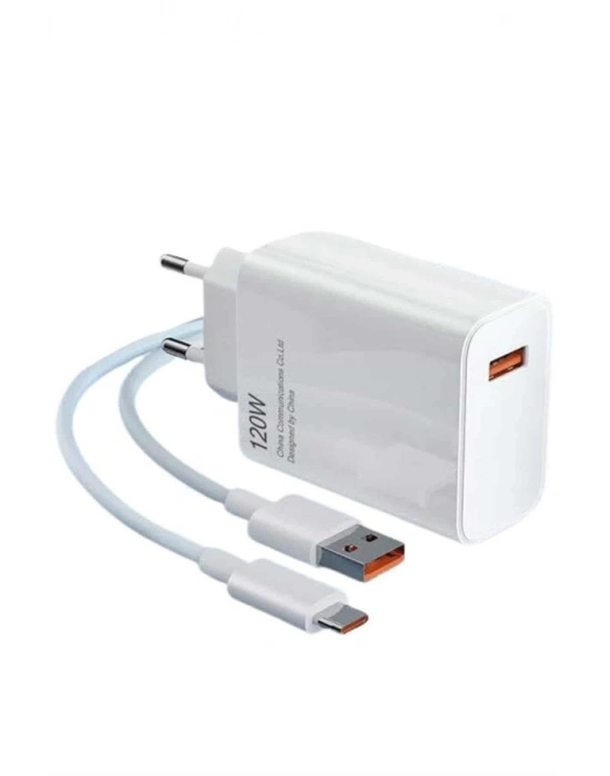 ® Type C Yüksek Hızlı Şarj Aleti Beyaz 120W Ultra Uzun Ömürlü