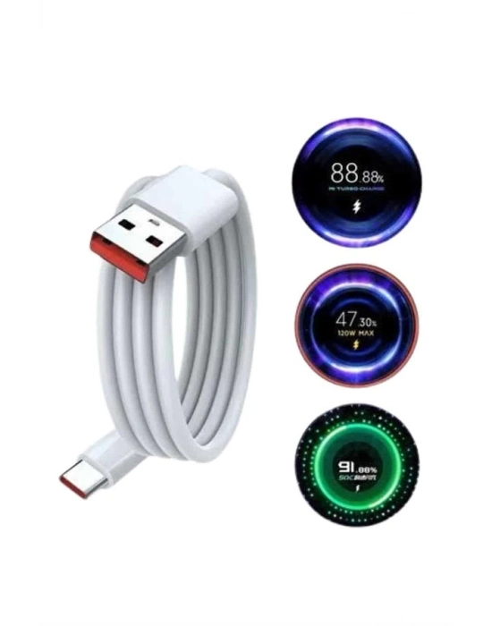 ® Type C Yüksek Hızlı Şarj Aleti Beyaz 120W Ultra Uzun Ömürlü