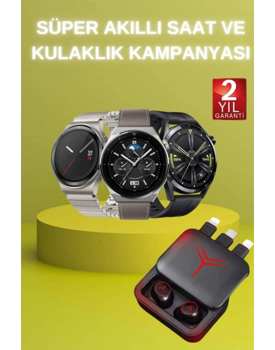 ® Ucuz Kaliteli Akıllı Saat ve Powerbank Bluetooth Kulaklık 5.1 Stereo ANC Özelliği