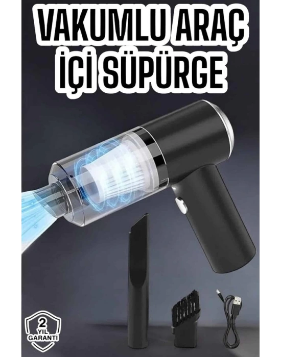 ® Üflemeli Güçlü Vakumlu Ev Ofis Araç Süpürgesi El Süpürgesi Şarjlı