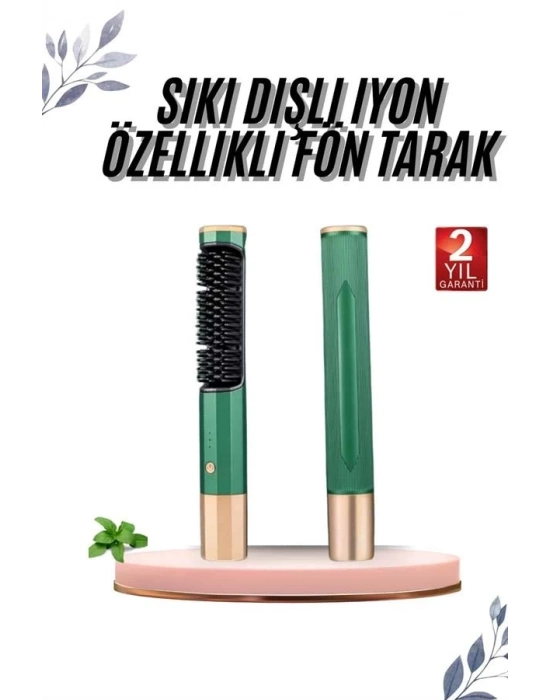 ® Üflemeli Saç Düzleştirici Fön Tarak Yüksek Isı Ayarlı İyon Özellikli