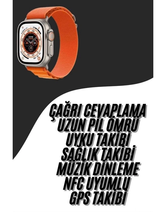 ® Ultra Max Kordon Kilitli Akıllı Saat Amoled Ekran Titreşimli Çağrı Cevaplayabilen