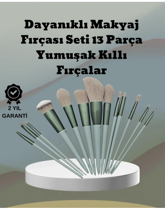 ® umuşak Kıllı Estetik Tasarımlı 13lü Makyaj Fırçası Seti Günlük ve Profesyonel Kullanım