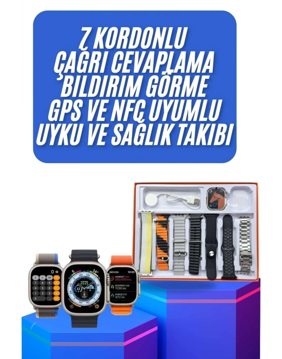 ® Unısex 7 Kordonlu Çok Fonksiyonlu Nabız Ölçer Uyku ve Sağlık Takibi