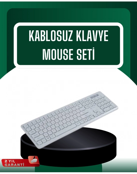 ® USB Alıcılı Kablosuz Klavye Mouse - Geniş Uyumluluk, Sessiz Tuşlar