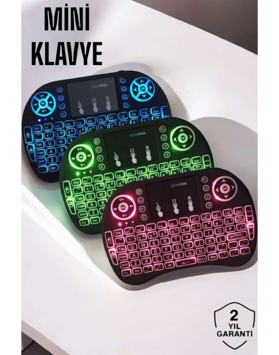 ® USB Bağlantılı Mini Q Klavye Işıklı Tüm Cihazlara Uyumlu
