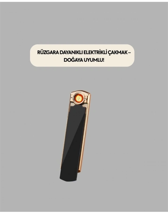 ® USB Şarjlı Alevsiz Elektronik Çakmak – Rüzgara Dayanıklı, Gazsız, Güvenli Kullanım